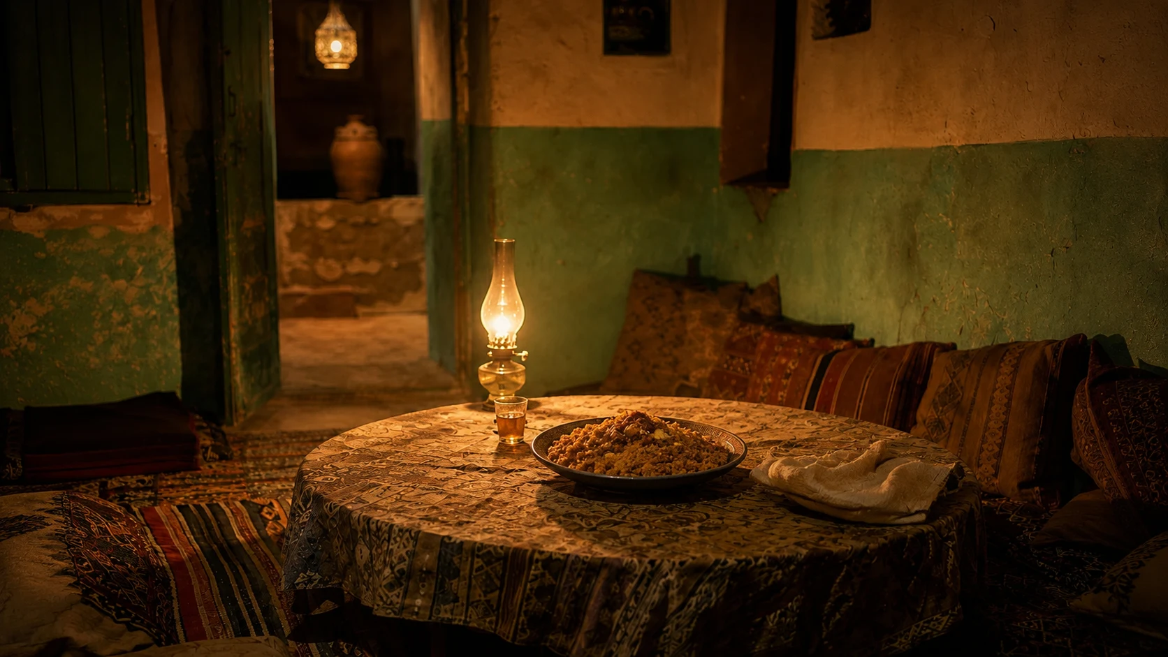 A quiet simple plate suggesting the absence of an old family food ritual