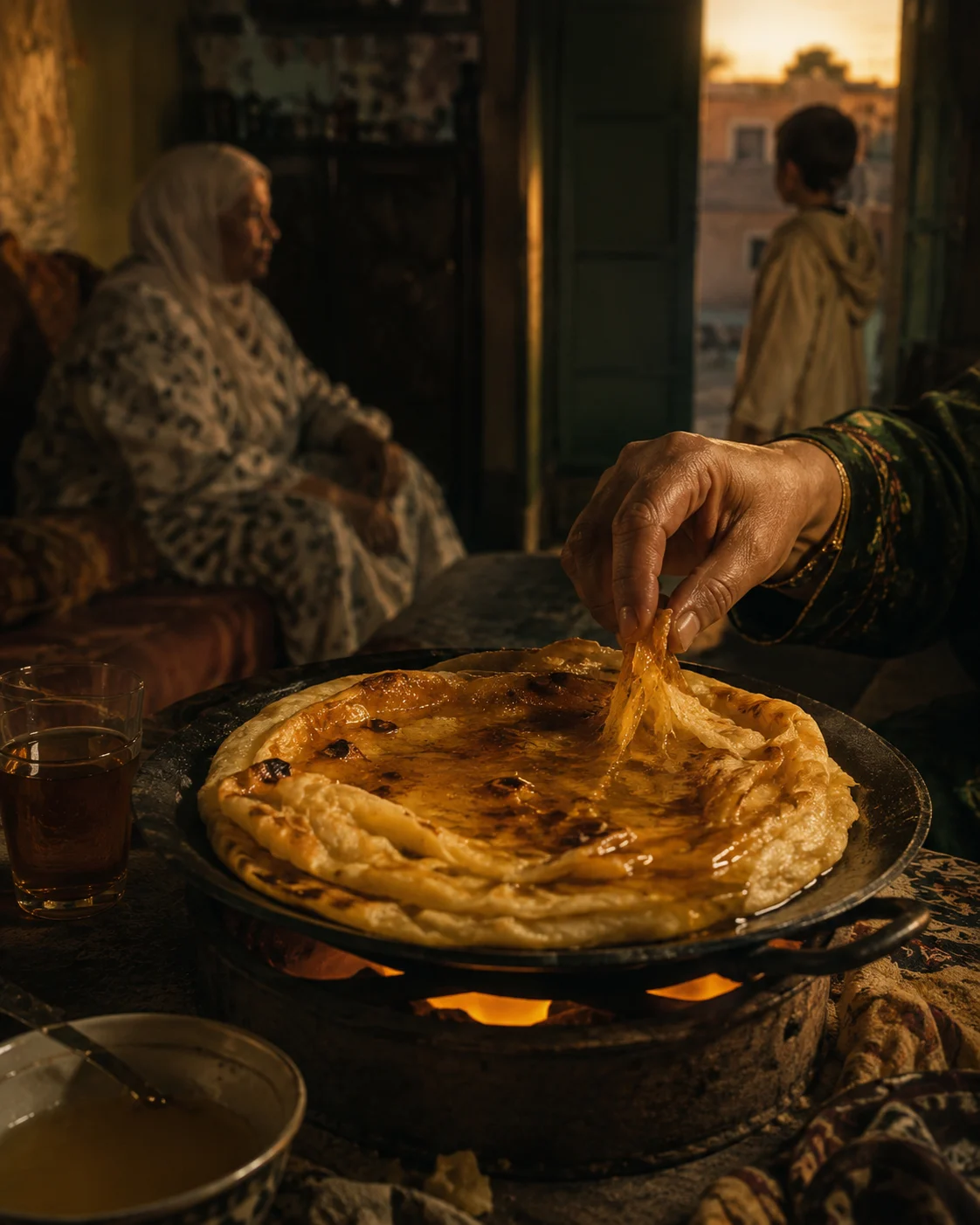 Hot matlou3 generously soaked with smen and honey