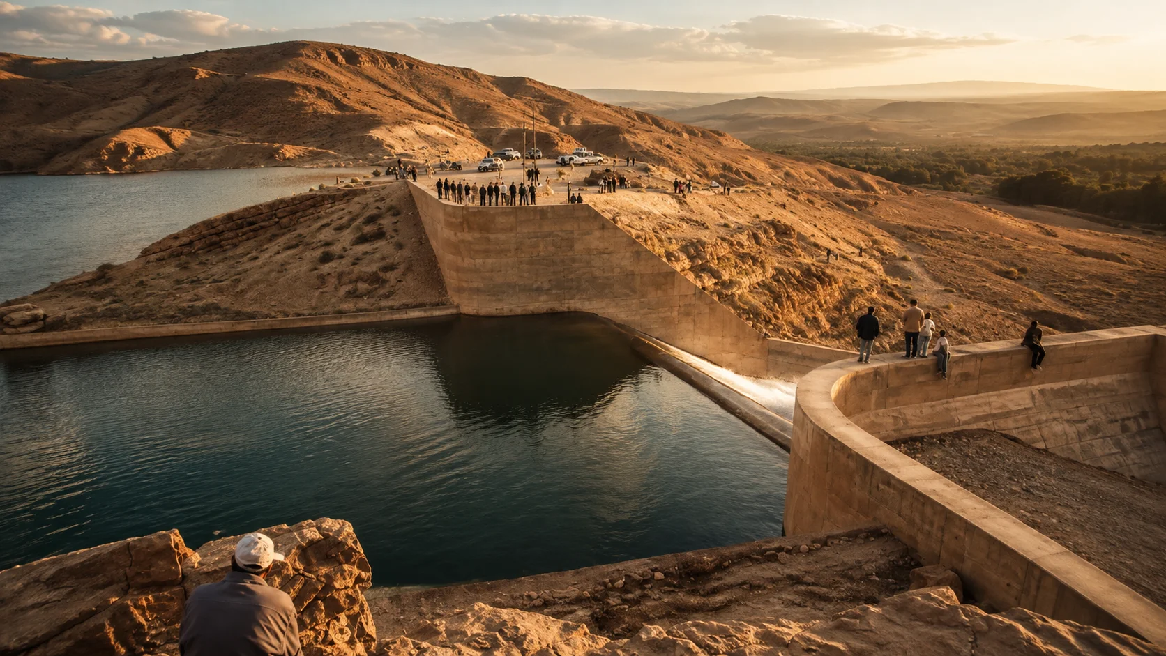 Documentary view of the Hassan Addakhil Dam near Errachidia