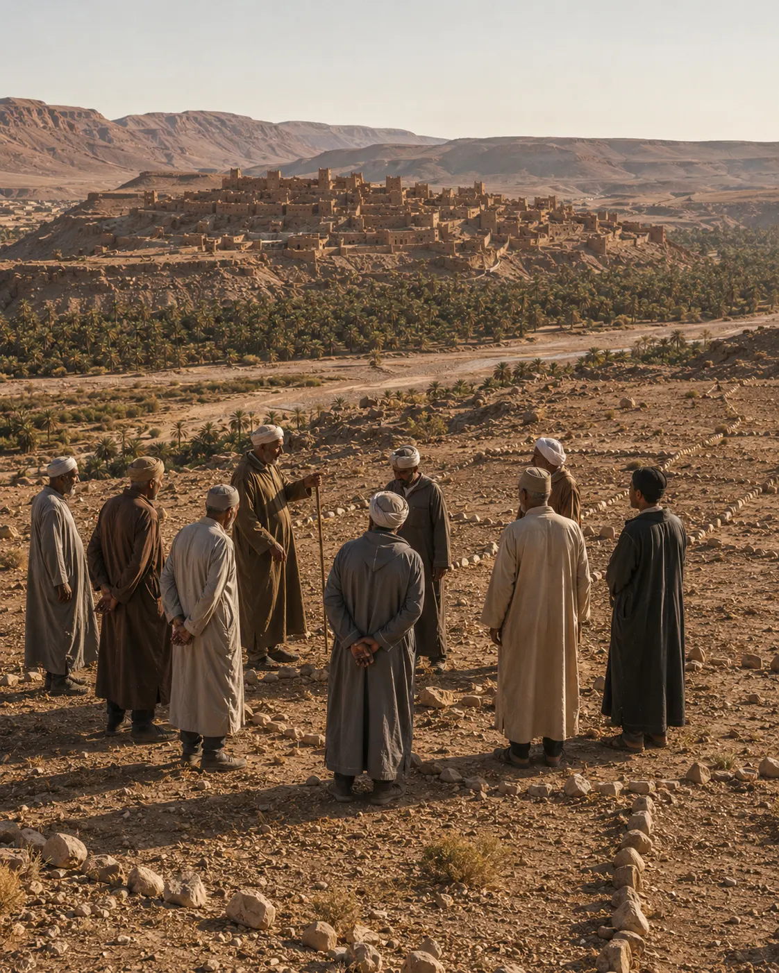 Historical visual reconstruction of the Jmaâ considering the ground for the new Ksar Meski