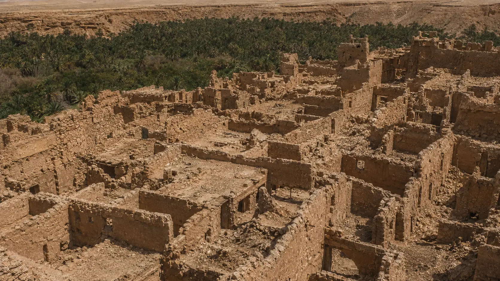 The old Ksar Meski ruins open to the sky today