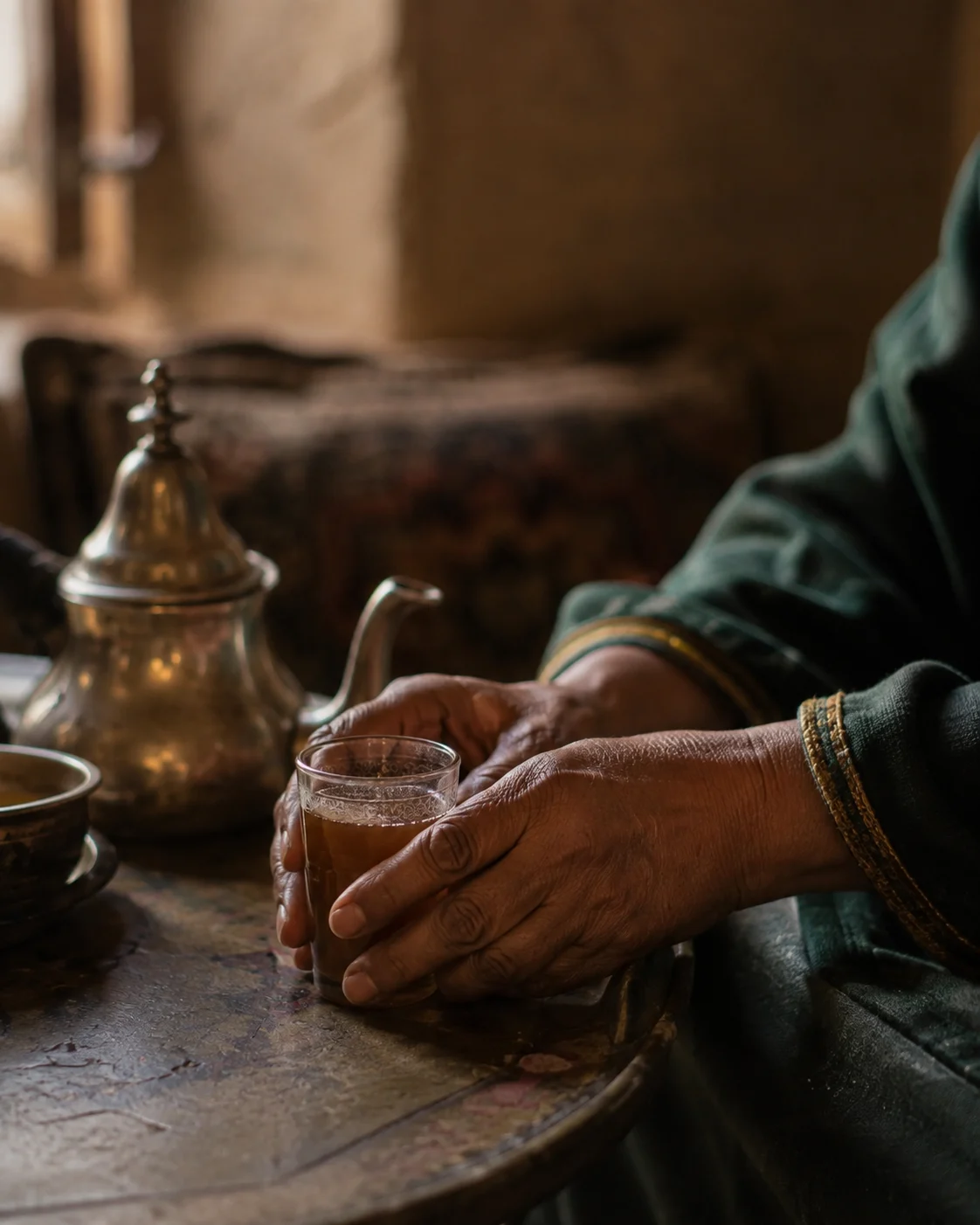 Tea held in the hands as a small remembered gesture