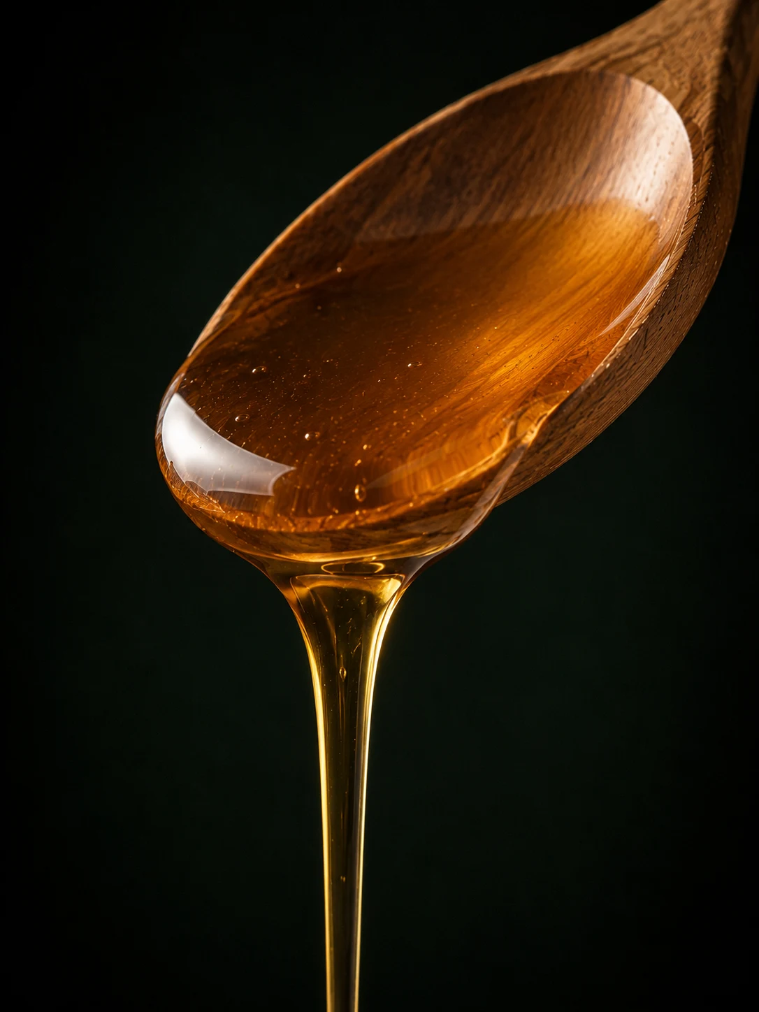 Light amber Brazilian coffee blossom honey on a spoon