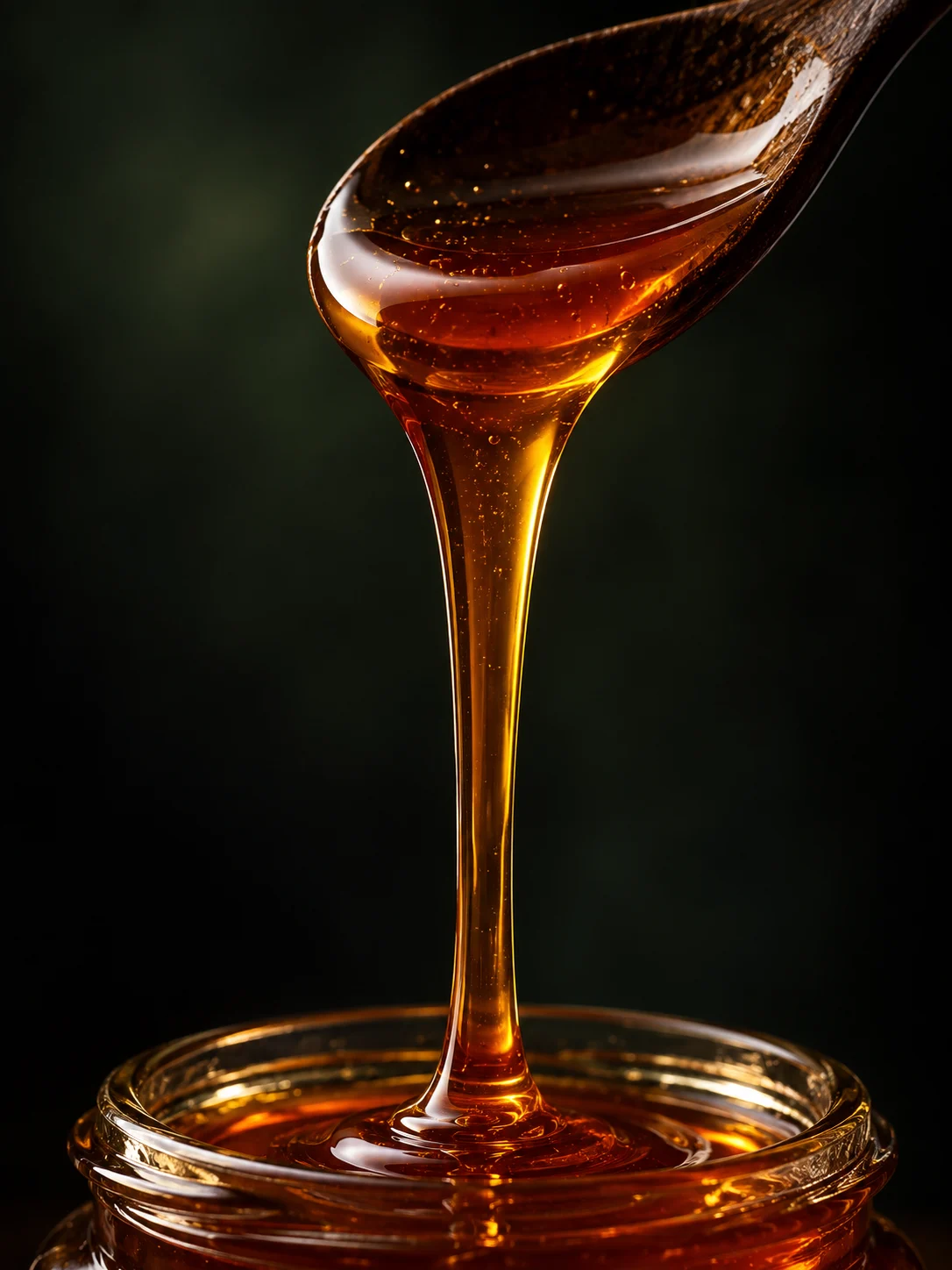 Honey on spoon for Emirati Ghaf Honey