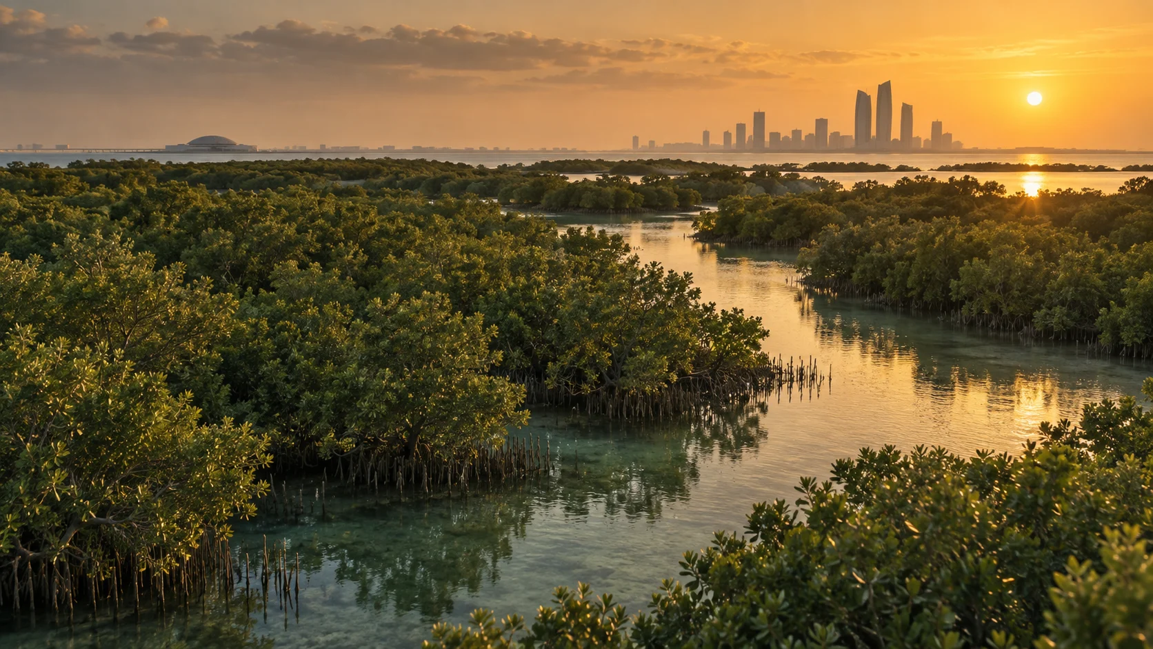 Grey mangrove forest on the UAE coast