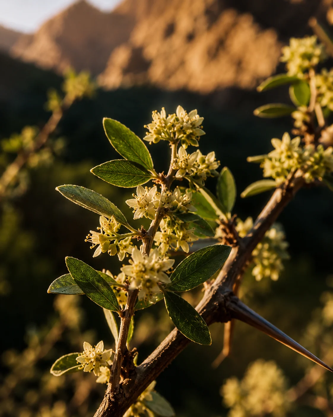 Sidr tree blossom in the Hajar Mountains, Hatta