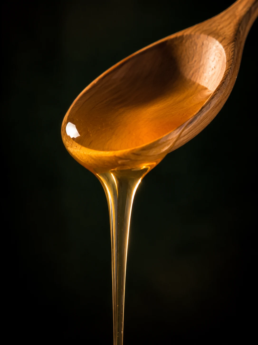 Clean amber Madagascar jujube honey on a spoon