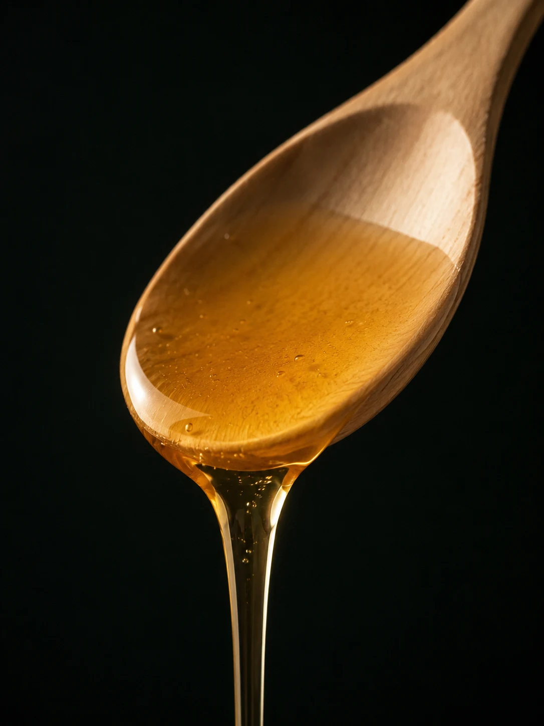 Light golden Moroccan Sidr honey falling from a spoon
