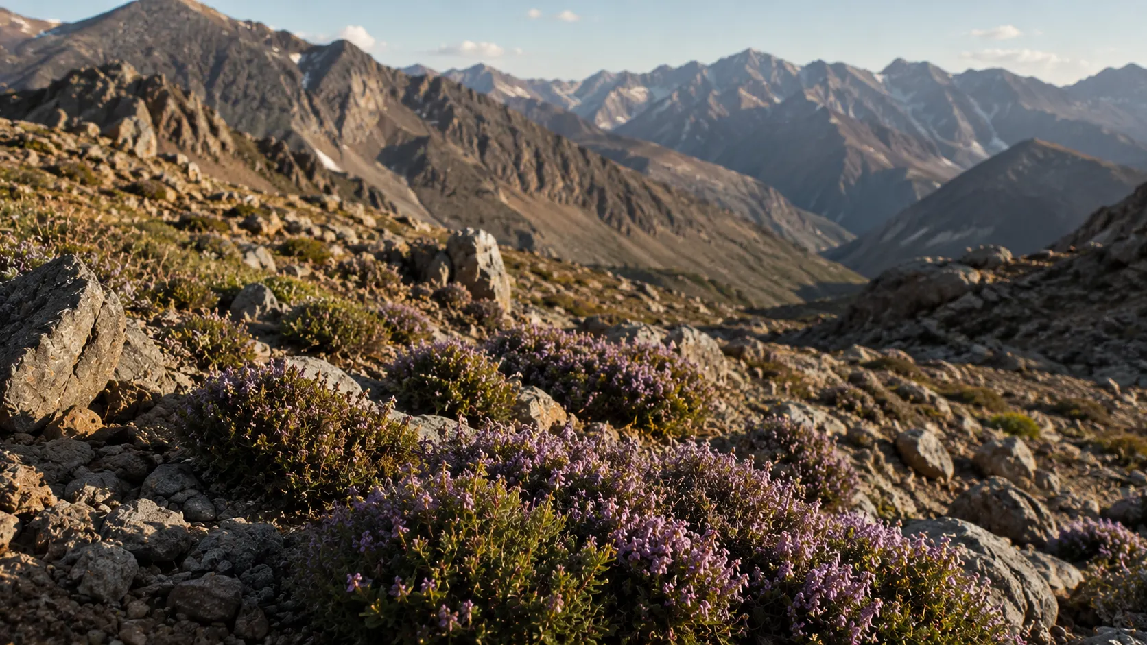 Wild thyme growing in the High Atlas mountains, Morocco