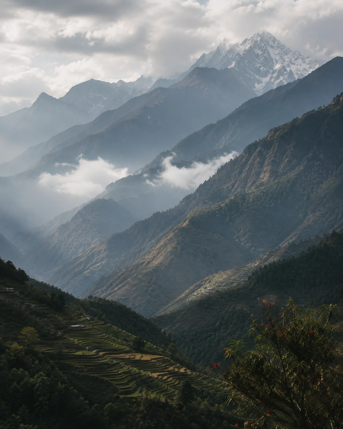Himalayan foothills and highland terrain, Nepal