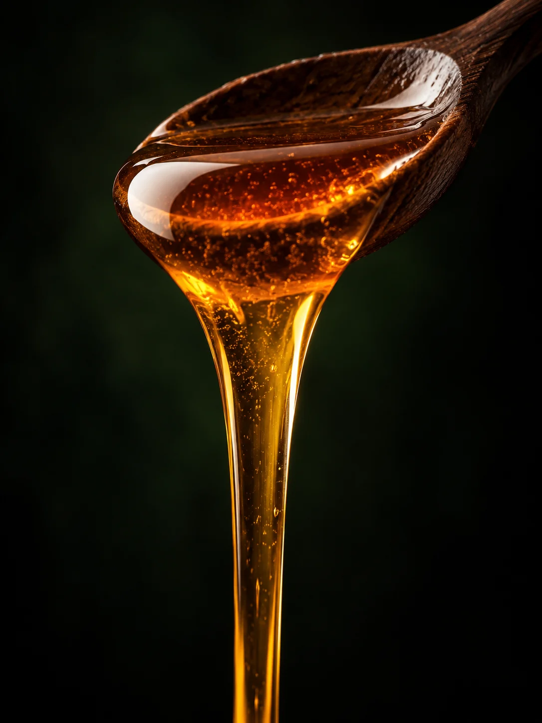 Amber to deep amber Karak & Kohat Beri Honey on a spoon