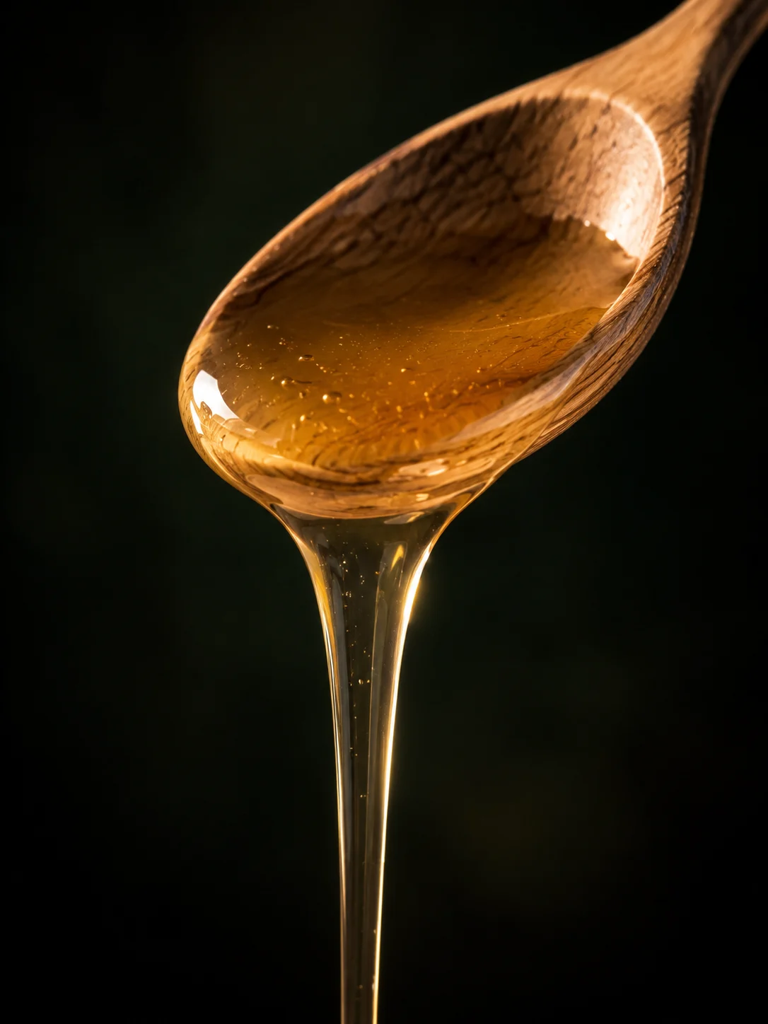 Light amber Skardu Sidr honey on a spoon