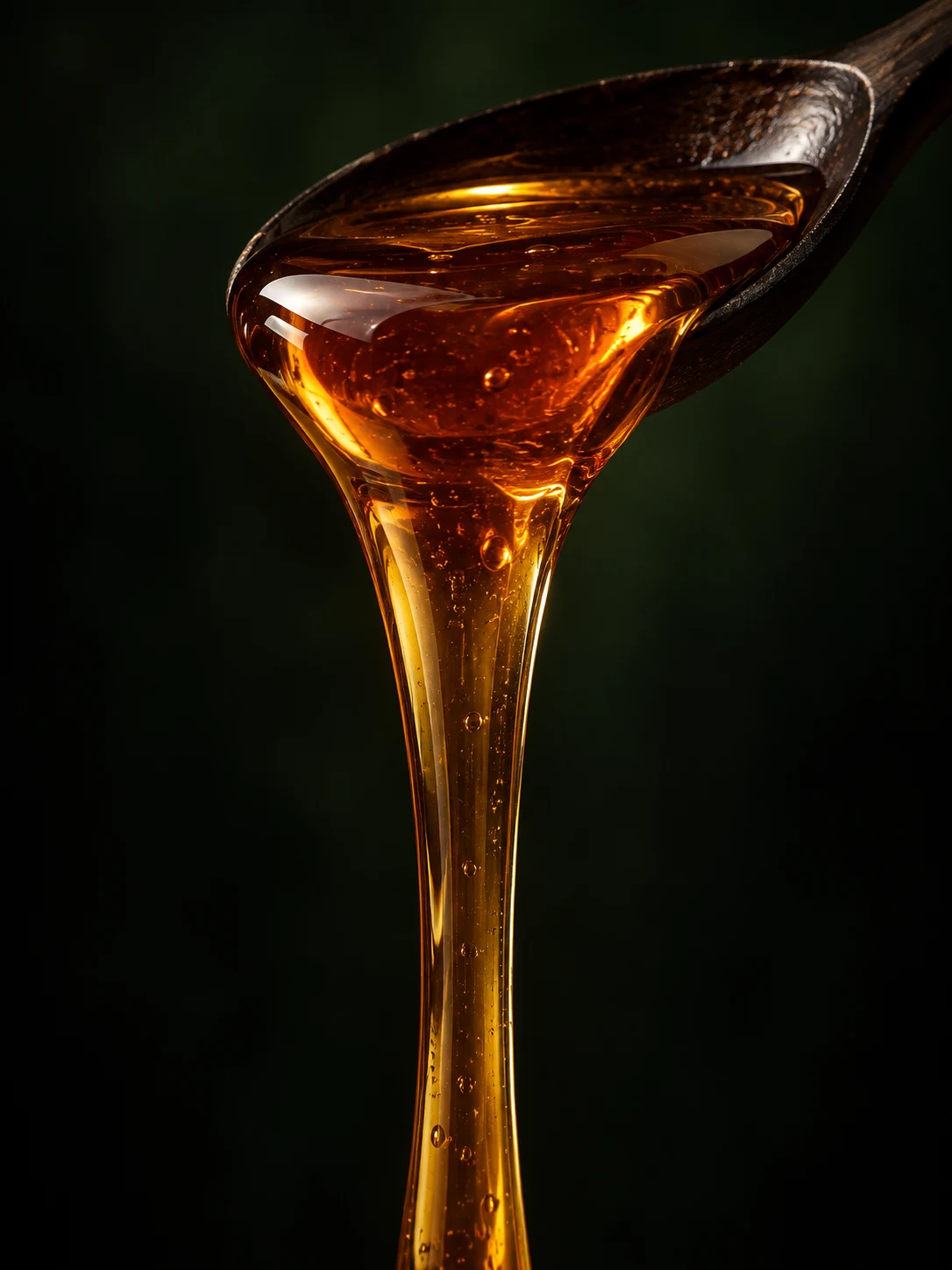 Honey on spoon for Royal Cave Honey