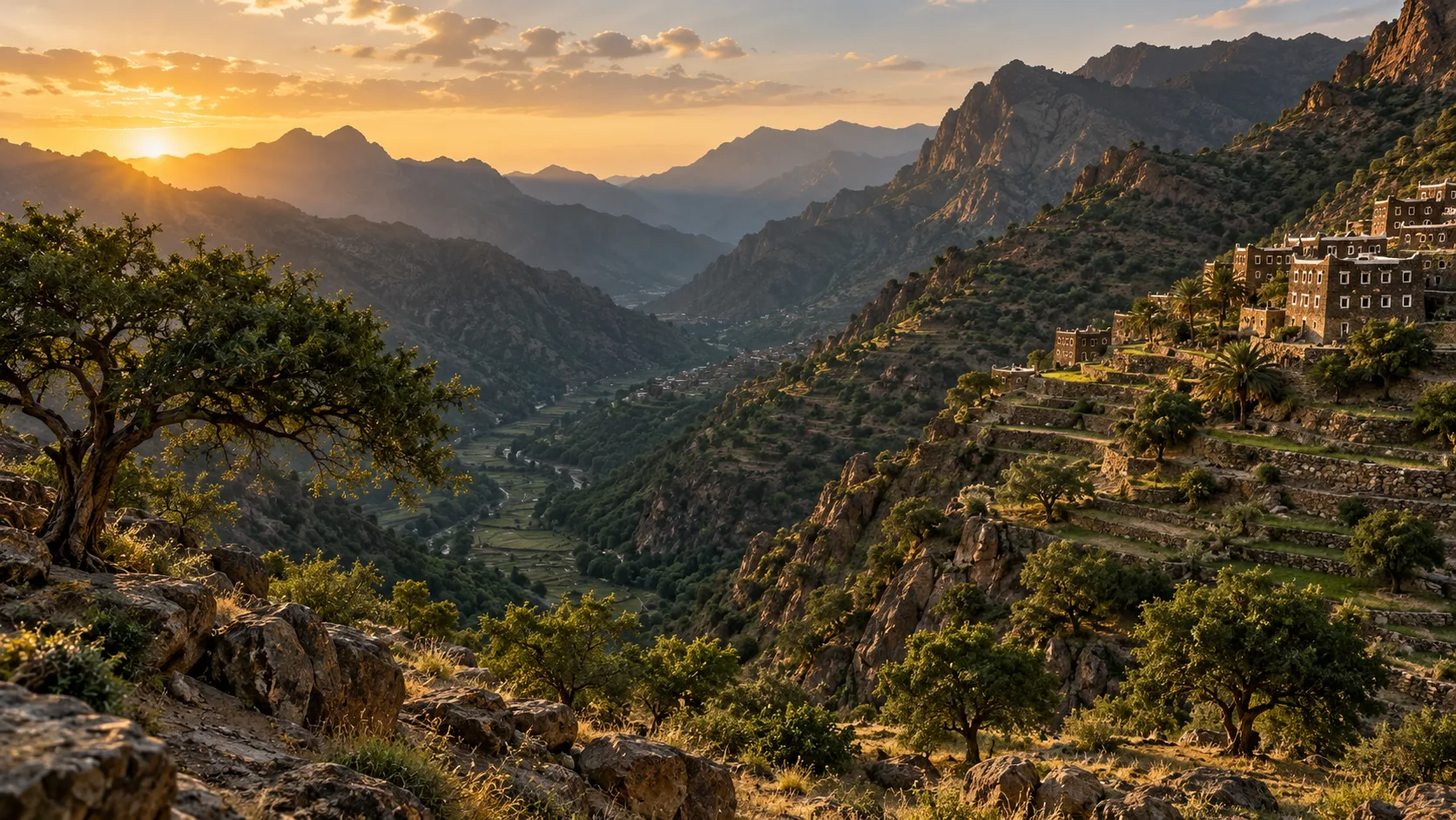 Mountain Sidr landscape in Aseer, Saudi Arabia