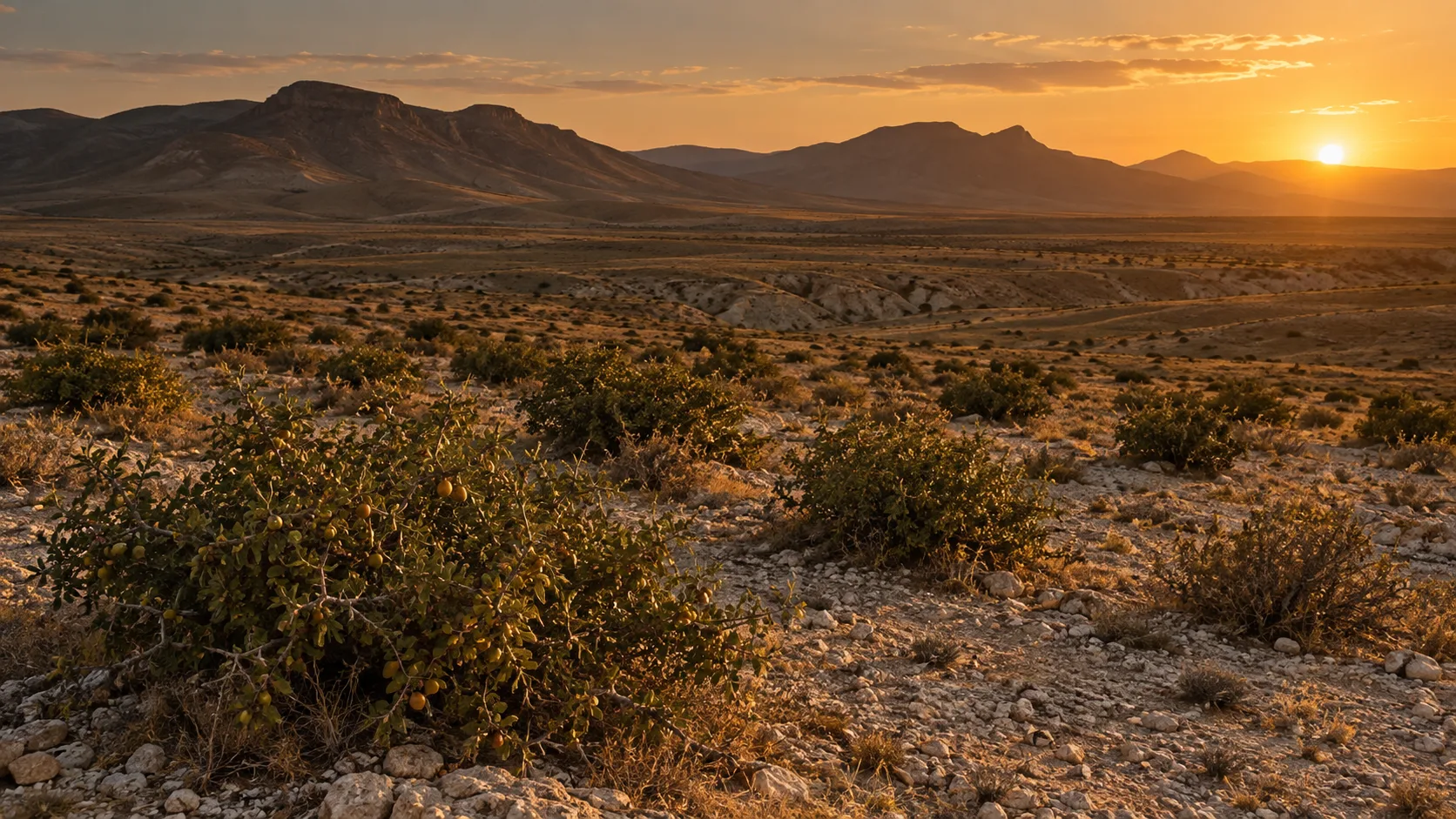 Ziziphus lotus landscape near Gafsa, Tunisia