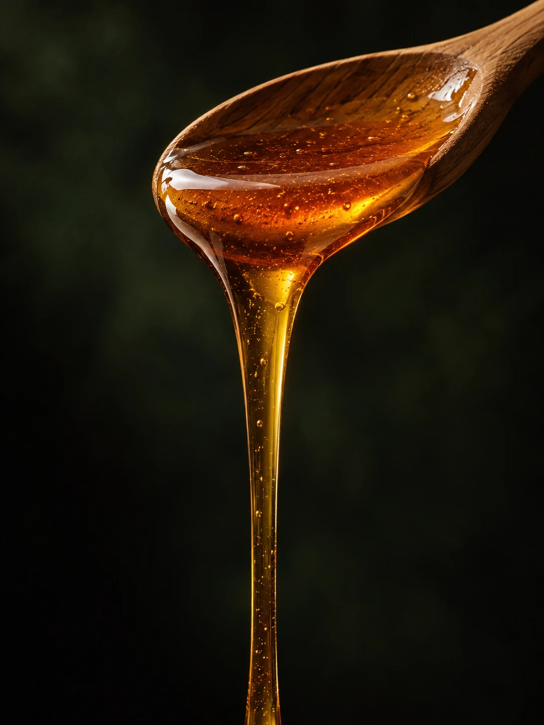 Amber to dark amber Gafsa Jujube Honey on a spoon