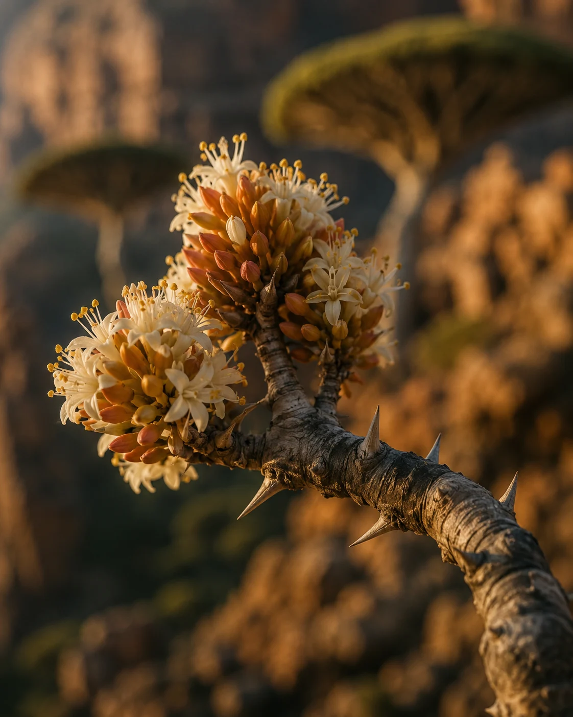 Close-up of Socotra's endemic forest flora