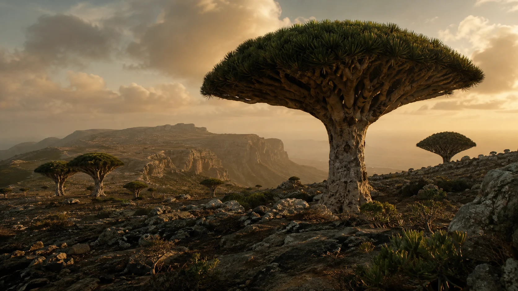 Dragon's Blood trees on Socotra island, Yemen