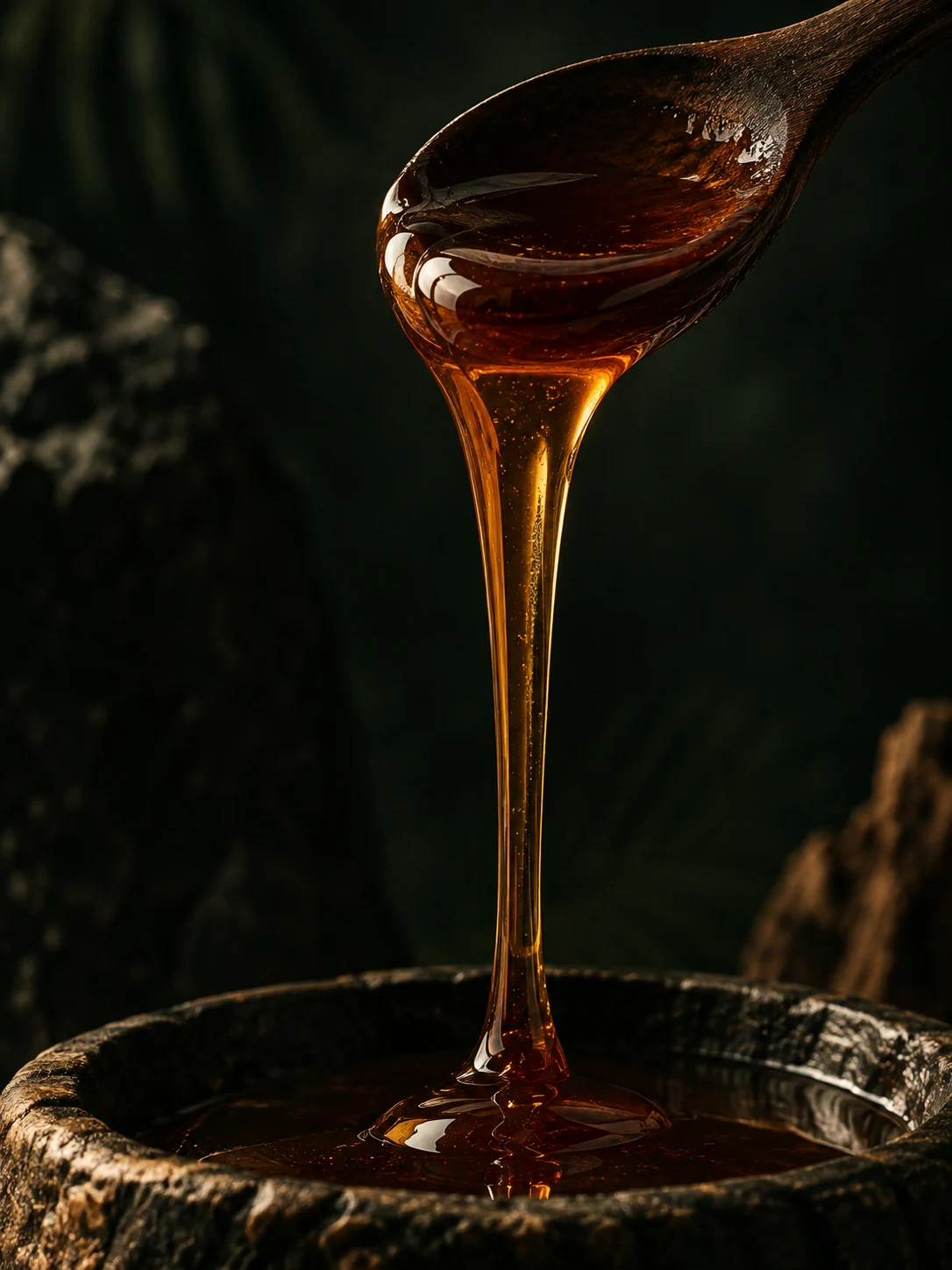 Honey on spoon for Yemeni Salam Honey