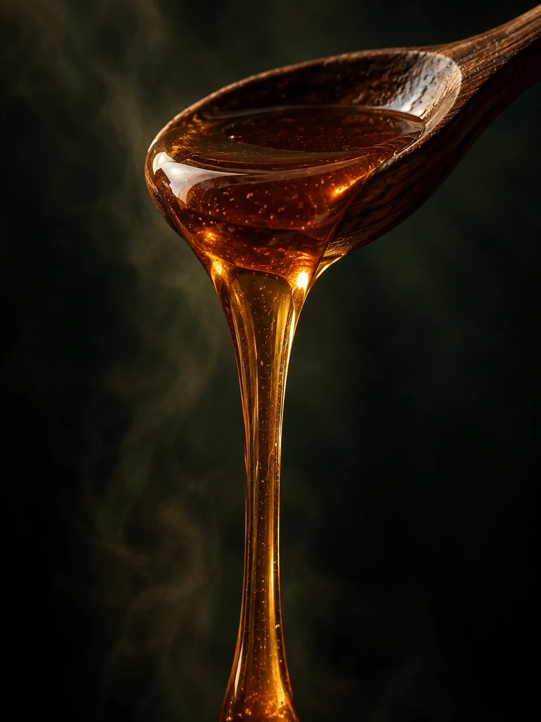 Honey on spoon for Yemeni Somour Honey