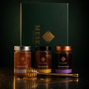 Royal Sidr Honey Collection – Gold 23K UAE, Silver Oman & Saffron Yemen (3x250g)