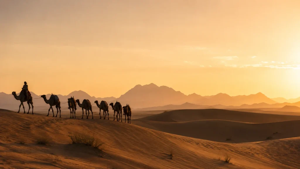 Ancient caravan trail — the roads that carried Sidr honey from the Kingdom of Sheba