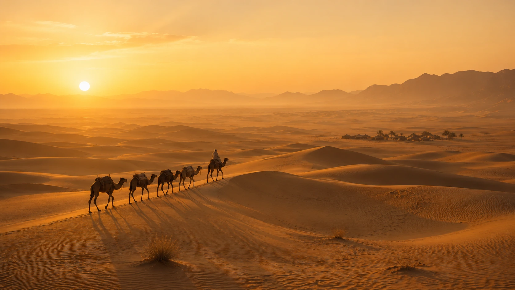 Dubai desert dunes at sunrise