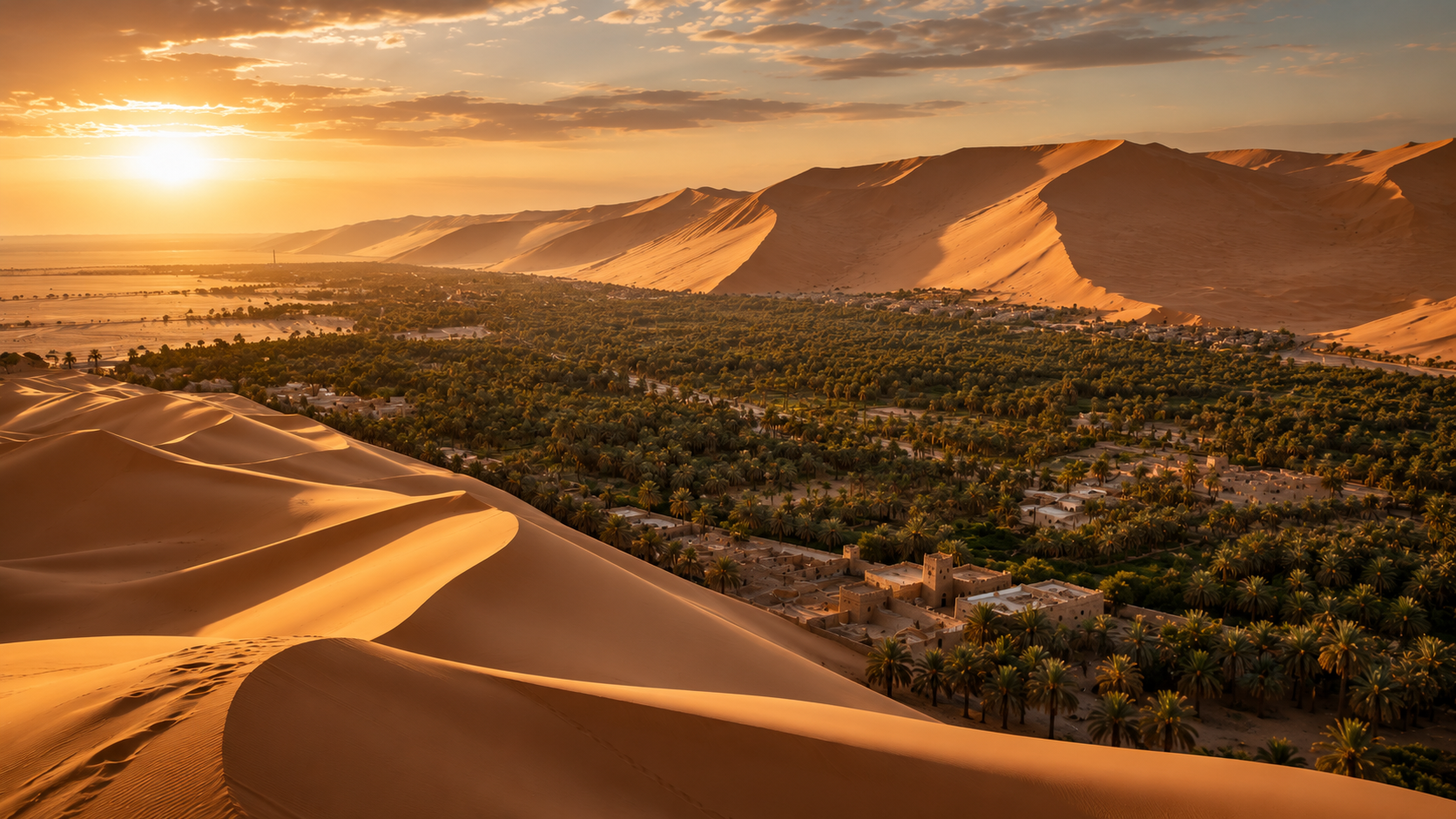 Liwa dunes and oasis