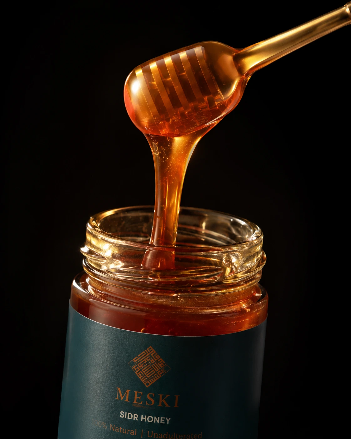Pot de miel infusé à l'or 23 carats, présentation luxueuse