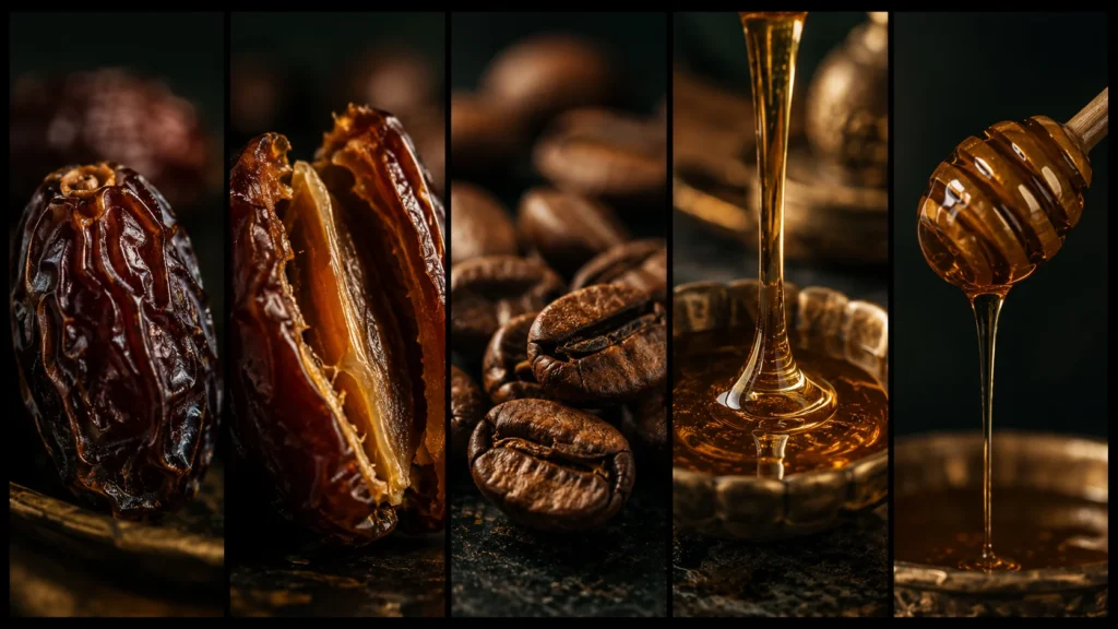 cofee arabic coffee dates medjool dubai qatar Premium Honey Authentic Honey Sidr Honey Raw Honey Luxury Honey Emirati Honey Yemeni Sidr Honey Honey Tasting Honey Guide Premium Food Premium Sidr honey presented in Doha with modern Qatari architecture, representing authentic honey craftsmanship and Gulf lifestyle.