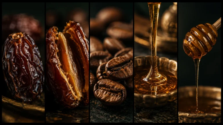 cofee arabic coffee dates medjool dubai qatar Premium Honey Authentic Honey Sidr Honey Raw Honey Luxury Honey Emirati Honey Yemeni Sidr Honey Honey Tasting Honey Guide Premium Food Premium Sidr honey presented in Doha with modern Qatari architecture, representing authentic honey craftsmanship and Gulf lifestyle.
