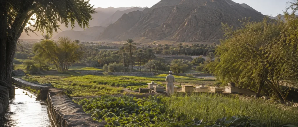 العسل العماني في نزوى وجبال الحجر مع السدر والسمر