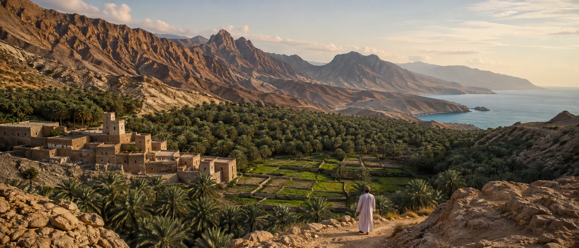 Oman natural landscapes from Nizwa and the Hajar Mountains to Jabal Akhdar orchards and green Dhofar