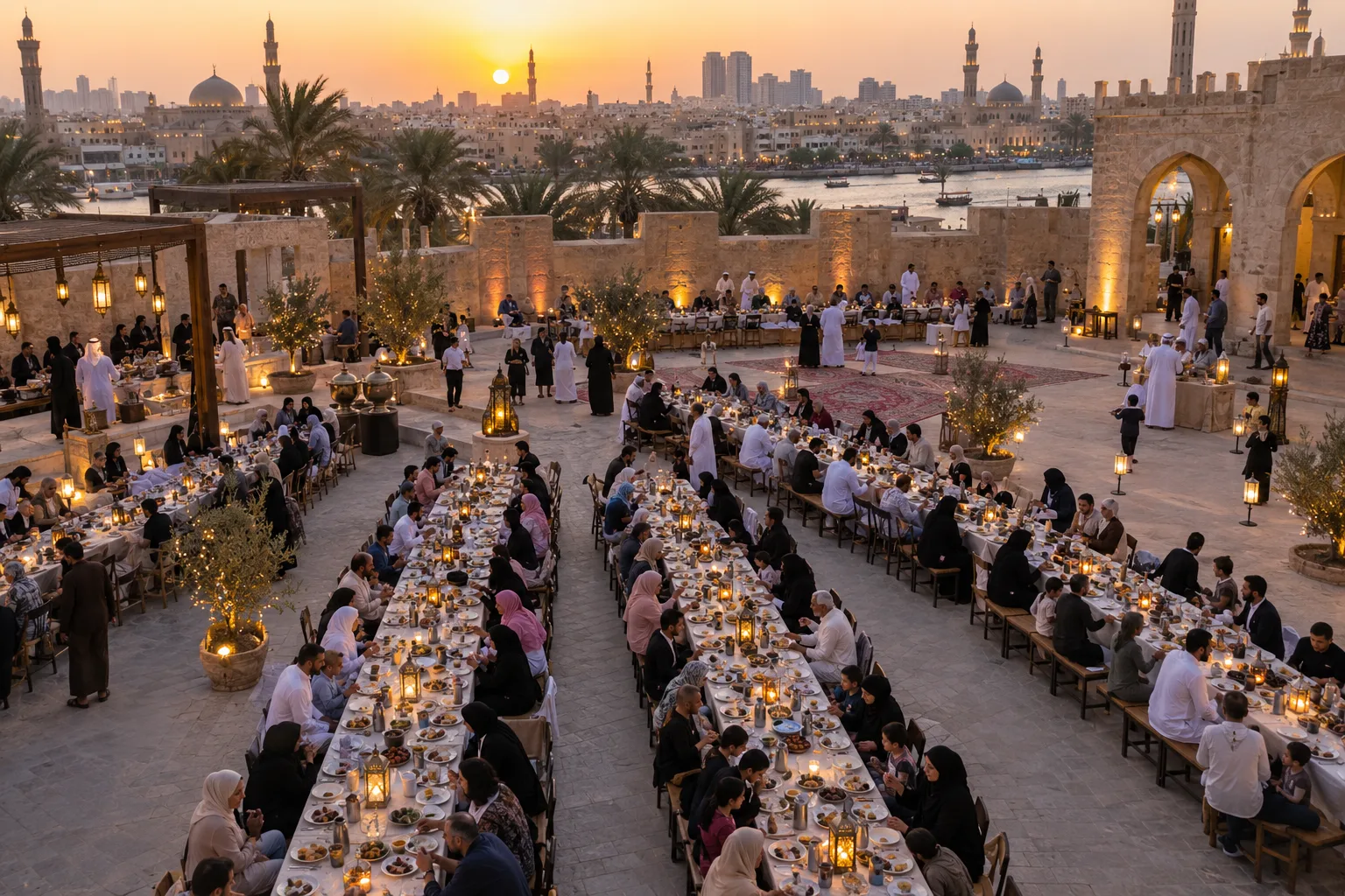 Luxury Sidr honey Ramadan gift during a family night in Dubai