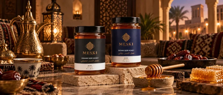 ثلاثة مرطبانات عسل مختارة بعناية تمثل خيارات مختلفة للشراء في الإمارات